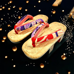 夕闇ノスタルジア☆蒔絵風畳表下駄☆レディースM 着物 KIRU×kiRu