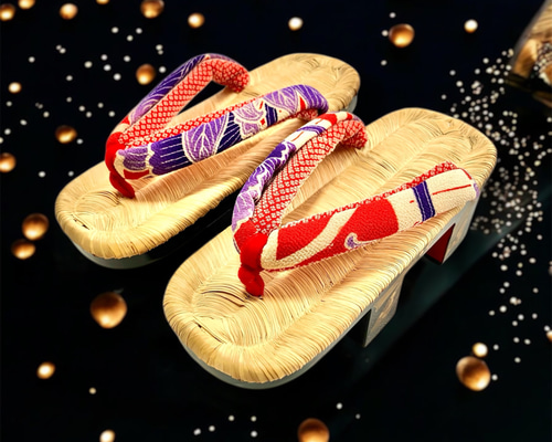 豆千代モダン　アンティーク　畳表　草履 昭和レトロ 豆千代モダン アンティーク 畳表 草履 昭和レトロ