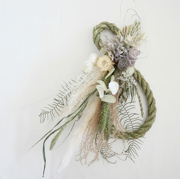 お正月飾り】スワッグにもなるしめ縄飾り・末広がりのかたち しめ縄