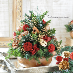 ✽5日以内発送✽木の実たっぷりのミニツリー✽【acacia bowl  ～Xmas tree～】 1枚目の画像