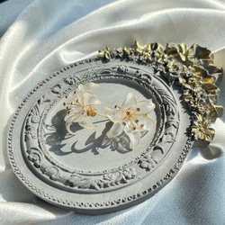 百合の花のピアス/イヤリング カサブランカ リリー ディップアート