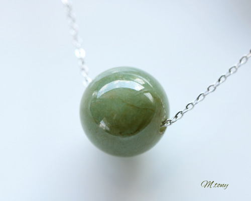 レモネード✨天山翡翠ネックレス 天然石本翡翠「 大粒。一粒。」22 ct シック&シンプル