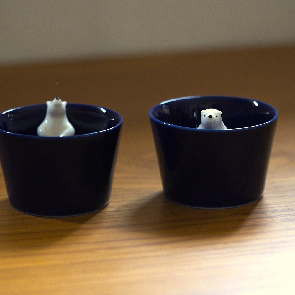 シロクマお猪口(No.1 + No.2/Blue)