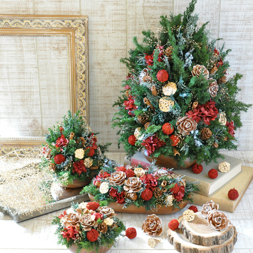 Xmas set】✽木の実たっぷり✽ シックなクリスマスに プリザーブド