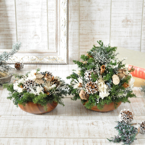 Xmas set】✽木の実たっぷり✽ シックなクリスマスに プリザーブド