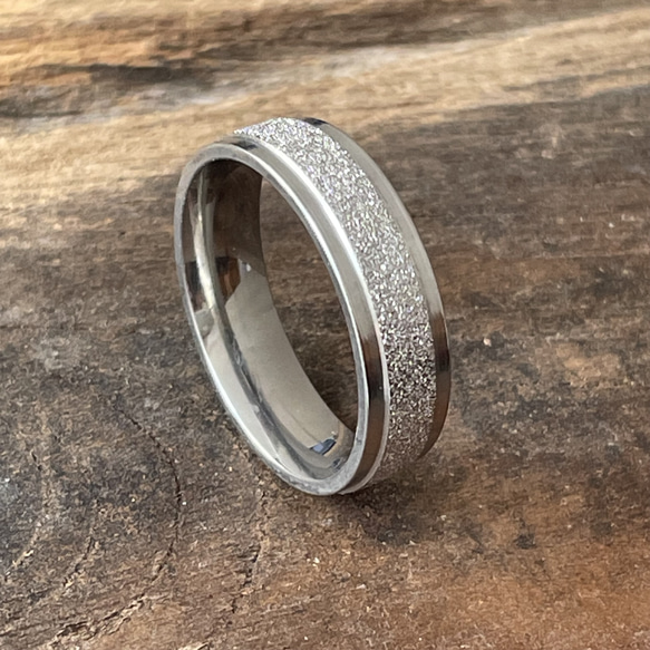【お気にいる】 6mm ブラスト加工リング/シルバー/ステンレスリング/金属 アクセサリー