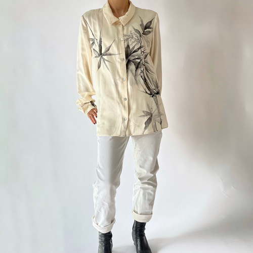 シルクブラウス ＜竹＞ 着物リメイク ブラウス rumiito 通販｜Creema  