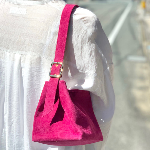超ミニバッグ好きに♡」2WAY本革スクエアバッグ マゼンタ ピンク