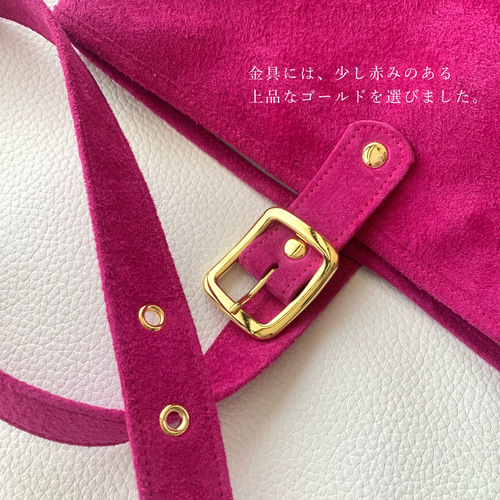 超ミニバッグ好きに♡」2WAY本革スクエアバッグ マゼンタ ピンク