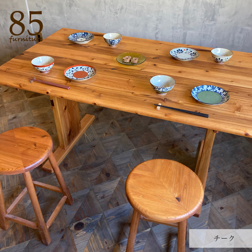 無垢材ダイニングテーブル（140cm x 70cm） 140×70cm] パイン無垢材ダイニングテーブル 4人掛け インテリア