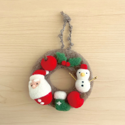 小さなクリスマスリース＊フェルト リース fukuzou 通販