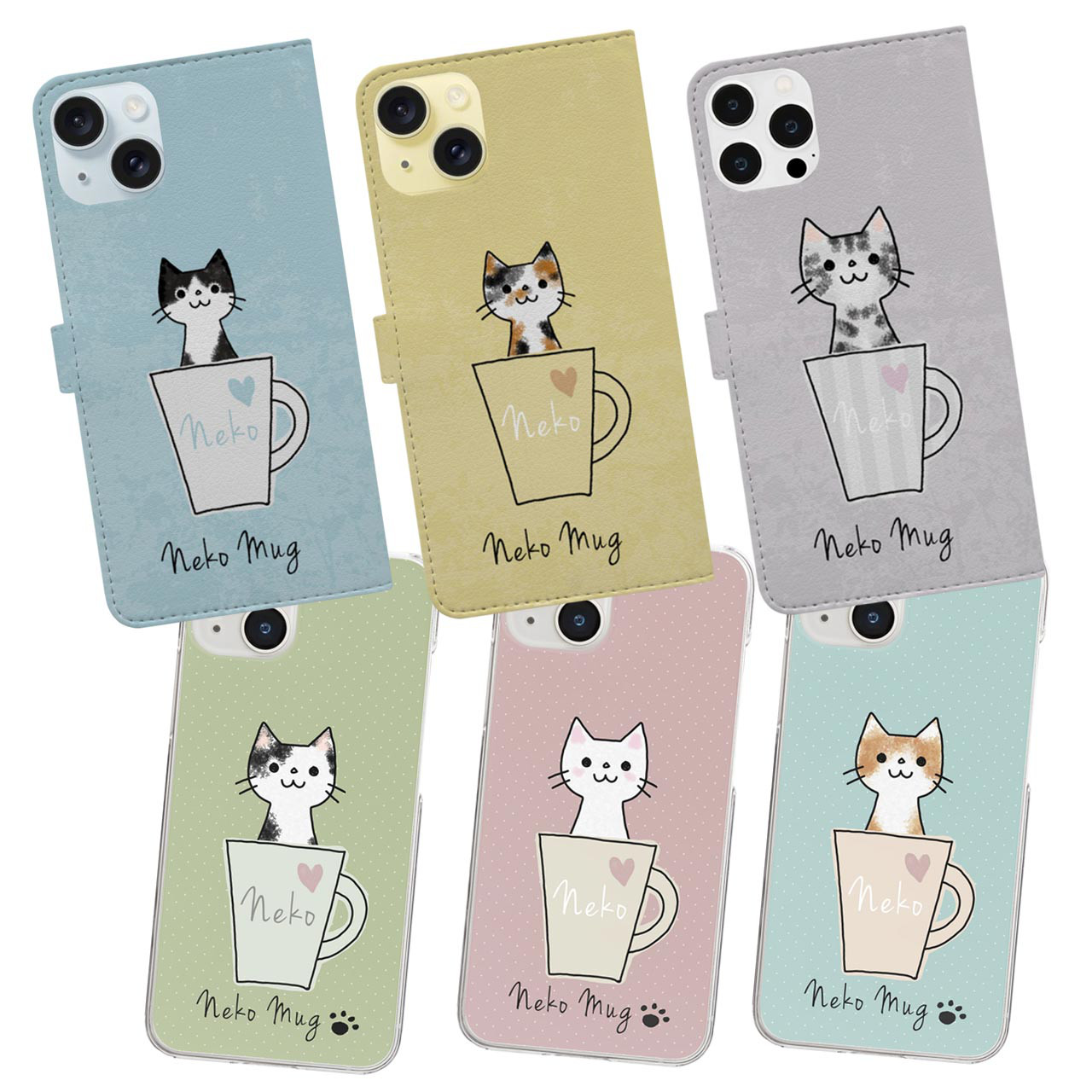 Blake】UK発★手帳型スマホケース cats/猫ねこ neko 【Harper &