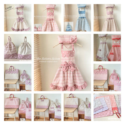 ☆furifuriフリル 子供エプロン＆三角巾☆ 北欧風モダンチェック