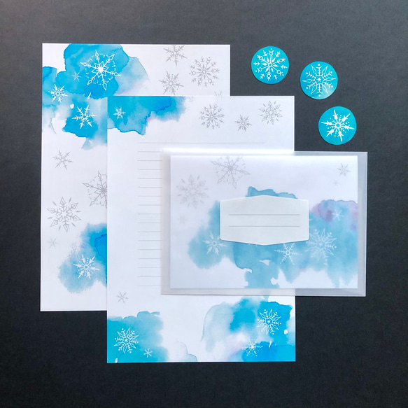 雪のレターセット レターセット 星雪花 通販 12733170｜Creema