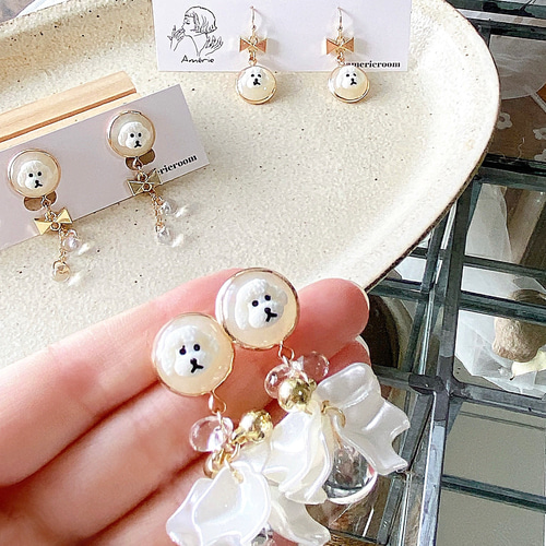 新色追加【4pcs】3D トイプードル 樹脂パーツ アクセサリー ネイル