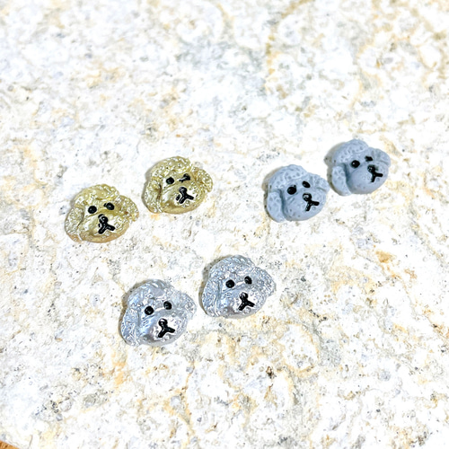 新色追加【4pcs】3D トイプードル 樹脂パーツ アクセサリー