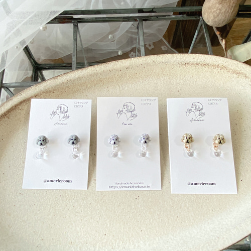 新色追加【4pcs】3D トイプードル 樹脂パーツ アクセサリー