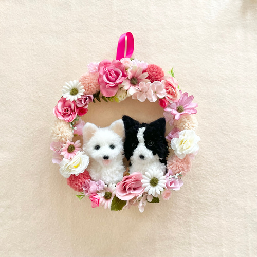 ぽん「3ポメ~お花リース」「ポメと柴犬~インコS字飾り」 小鳥ぽんぽん | 株式会社誠文堂新光社