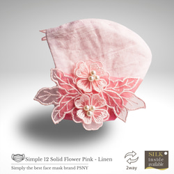 PSNY 立體花卉圖案 粉色蕾絲和粉色亞麻口罩罩 2W12 第7張的照片