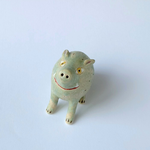 勇気と元気をもらえそうなイノシシさん（亥）干支ミニ置物 陶器 その他