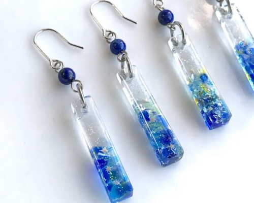 senriせんり☆様専用 琉球ガラス星の砂ハンドメイドイヤーカフ/no.1217