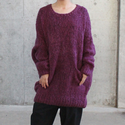 ☆handmade☆手編み ガウン調 大判カーディガン ニット・セーター