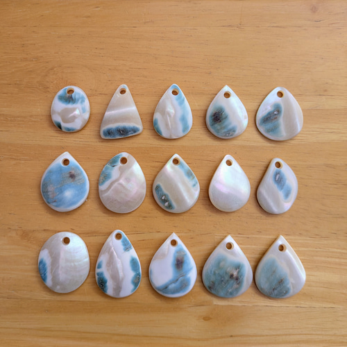 夜光貝磨きアクセサリー作りキット ✳【 小さいパーツ 】 キット 夜光