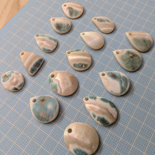 夜光貝磨きアクセサリー作りキット ✳【 小さいパーツ 】 キット 夜光