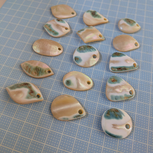 夜光貝磨きアクセサリー作りキット ✳【 小さいパーツ 】 キット 夜光