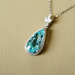 「海の水」K18 天然アクアマリン　天然ダイヤモンド　幸福・富・聡明　3月誕生石　ペンダントのみ　オーダーメイド 7枚目の画像