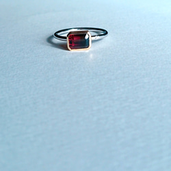 希少  雅×パッションなバイカラートルマリン ダイヤモンド K18 Pt900 リング 1枚目の画像