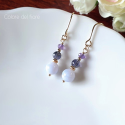 爽やか1点物ペア ブルーレースアゲートのピアスチャーム 楽天市場】ブルーレースアゲート ピアスの通販