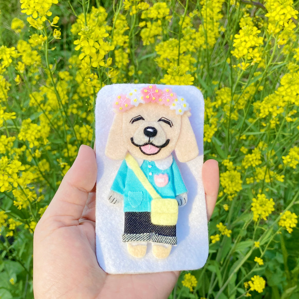 受注販売【スマイルわんこブローチ】ノーマルわんちゃん・柴犬（犬・フェルト・刺繍・インテリア） 6枚目の画像