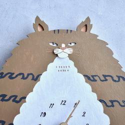 ノルウェージャン・フォレスト・キャット＊ビッグサイズの時計 木製 振り子時計 掛け時計 4枚目の画像