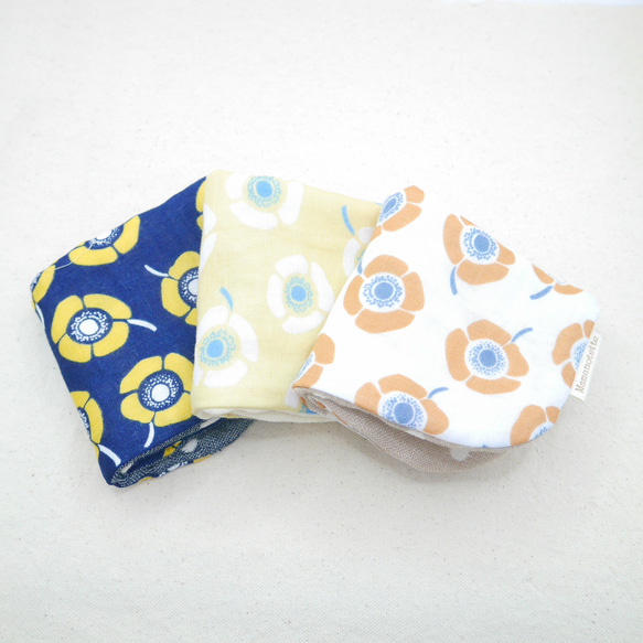 ふわもこハンカチ｜アネモネ-Anemone-｜L・20×20cm｜8重ガーゼハンカチ｜花柄｜北欧｜ギフト｜ハンドタオル 1枚目の画像