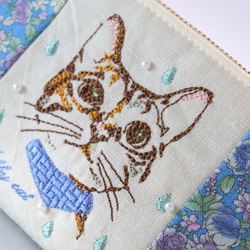 トラ猫こねこの刺繍ポーチ　再販 3枚目の画像