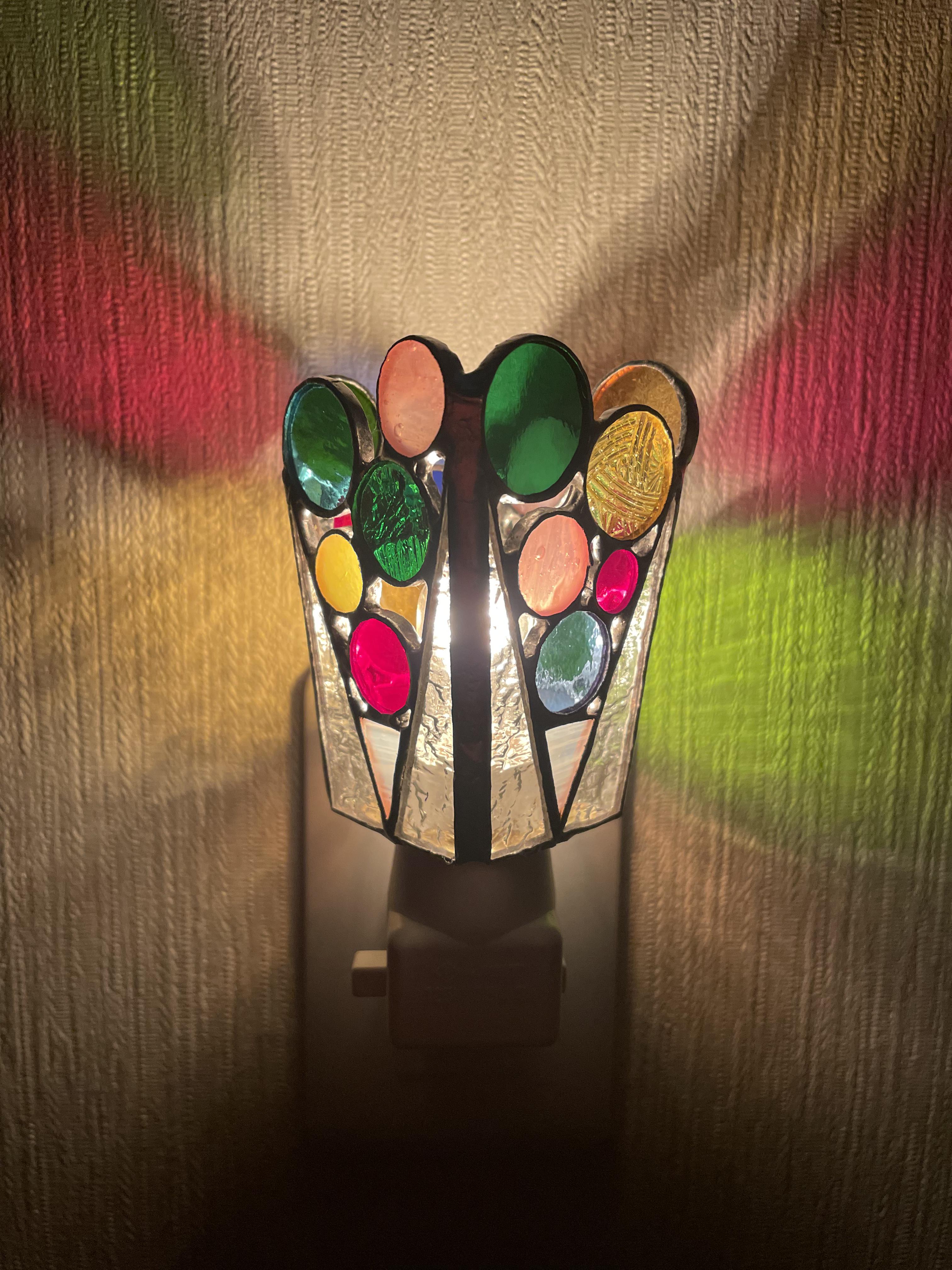 みずたまクロス（ステンドグラスのフットランプ・おやすみランプ）