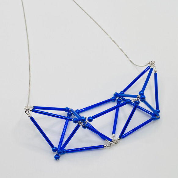 3D Heart NECKLACE [Blue] 2枚目の画像