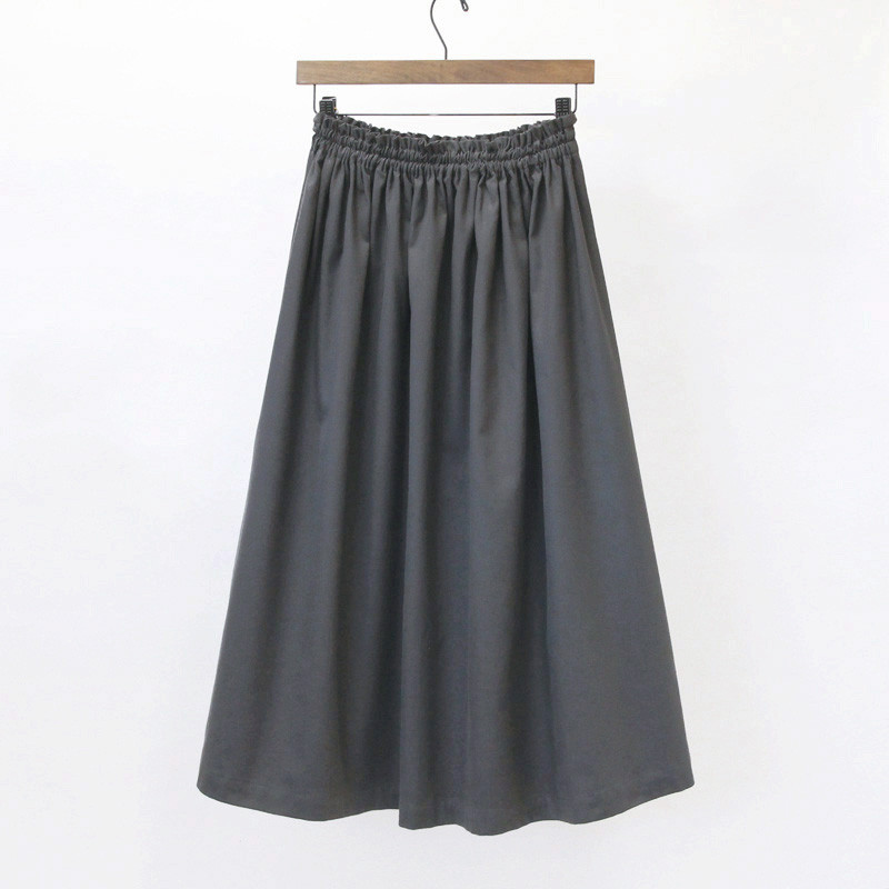 【即納】コットンビエラ ロングスカート（ダークグレー）灰色 グレー