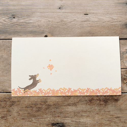 ダックスフンドと金木犀の一筆箋 メッセージカード la sogno 通販