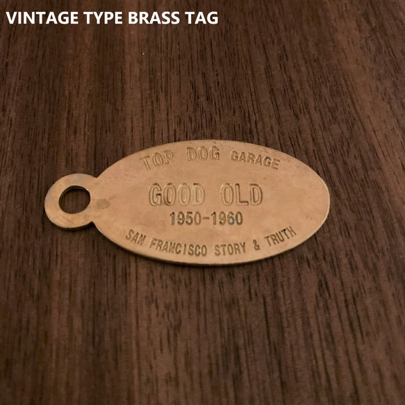 ヴィンテージタイプ　真鍮ドッグタグ　ネックレス（TDGN-01VBT） 3枚目の画像