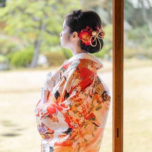 成人式・結婚式・卒業式 赤い胡蝶蘭の髪飾り/造花 タッセル 成人式・結婚式・卒業式 赤い胡蝶蘭の髪飾り/造花 タッセル