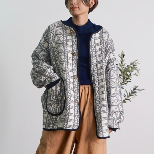 6重ガーゼノーカラージャケット/生成り/三河木綿 ジャケット UZUiRO