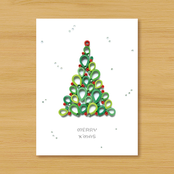 手工捲紙卡片：浪漫漣漪聖誕樹 第1張的照片