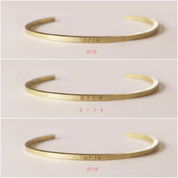 スクエア バングル[両面刻印可能][ペアにもできる]ゴールド ブレスレット 誕生日 プレゼント お揃い 名入れ 記念日 7枚目の画像