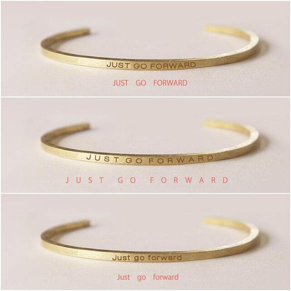 スクエア バングル[両面刻印可能][ペアにもできる]ゴールド ブレスレット 誕生日 プレゼント お揃い 名入れ 記念日 9枚目の画像