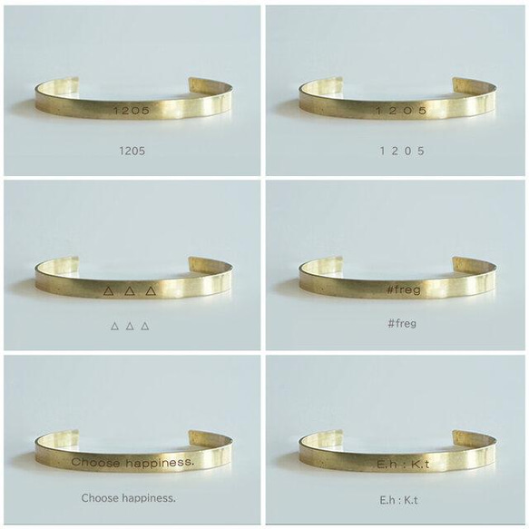 ハーフ バングル [両面刻印可能][ペアにもできる] ゴールド ブレスレット 誕生日 プレゼント お揃い 名入れ 記念日 13枚目の画像