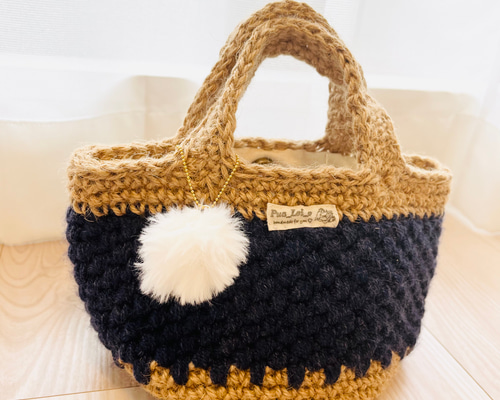 ♥️手編み♥️麻紐バッグ♥️麻紐ニットバッグ♥️いちごバッグ♥️カゴバッグ♥️ ♥️手編み♥️麻紐バッグ♥️麻紐ニットバッグ♥️いちごバッグ