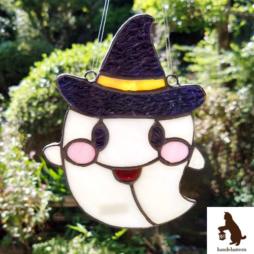 サンキャッチャー（ハロウィン_とんがり帽子のおばけ ）ステンドグラス