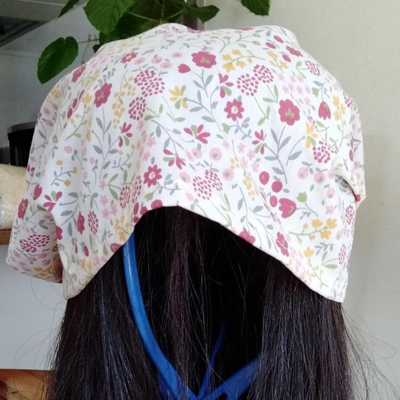 ♥SOLD!♥【【16】医療帽子　ケア帽子　バンダナキャップ〈フラワー〉 2枚目の画像